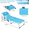 Goplus Outdoor Beach Lounge Chair Folding Chaise Lounge with Pillow Blue\Blue&Green\Black\Grey\Turquoise\Pink\Beige\Light Pink